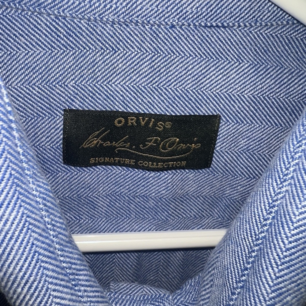 Orvis Signature Collection Shirt Mens XL Blue‎ Corduroy Long Sleeve Button Down - Picture 5 of 6